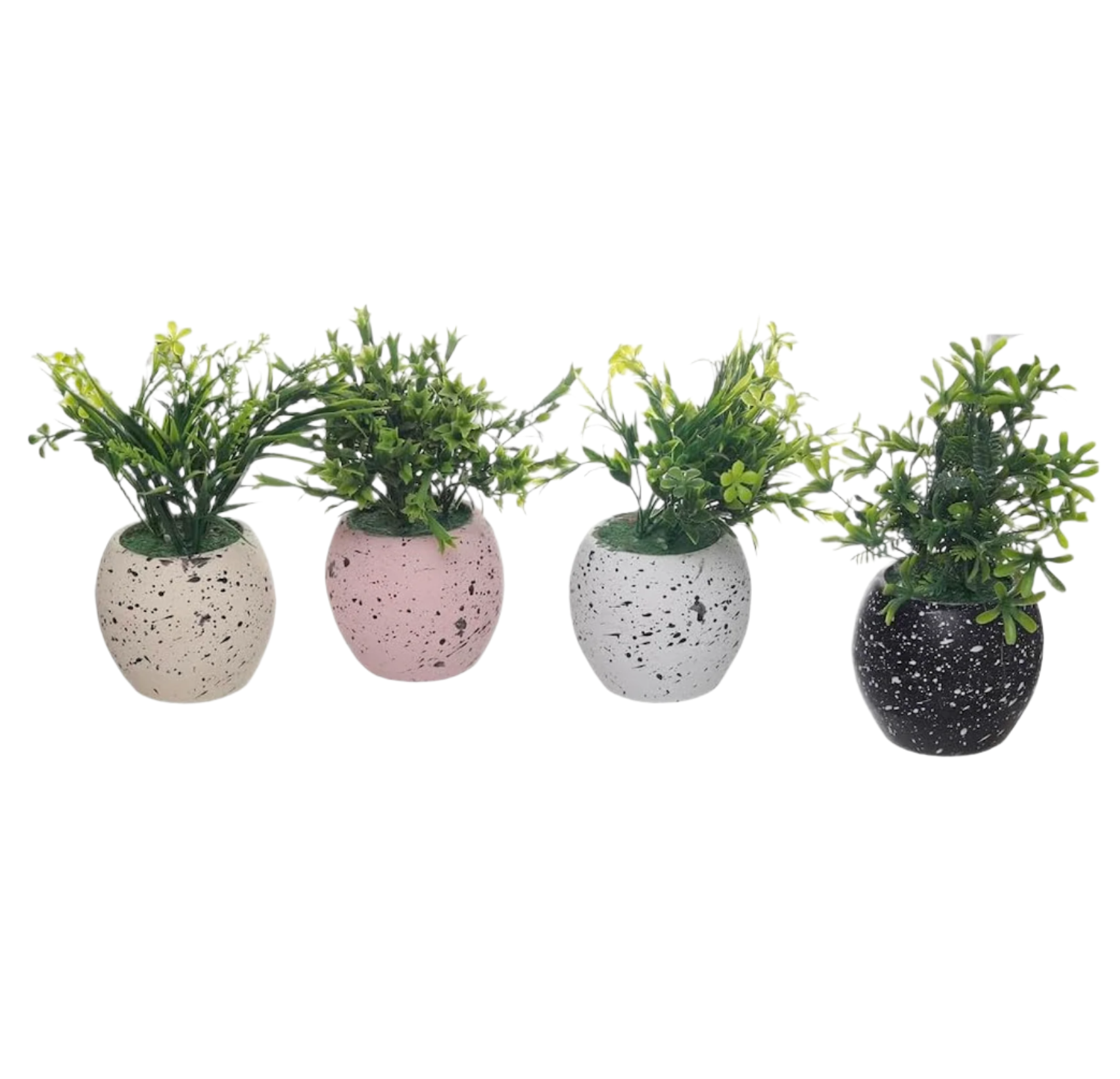 Artificial Plant Pottery Vase Set Of 4 Pieces