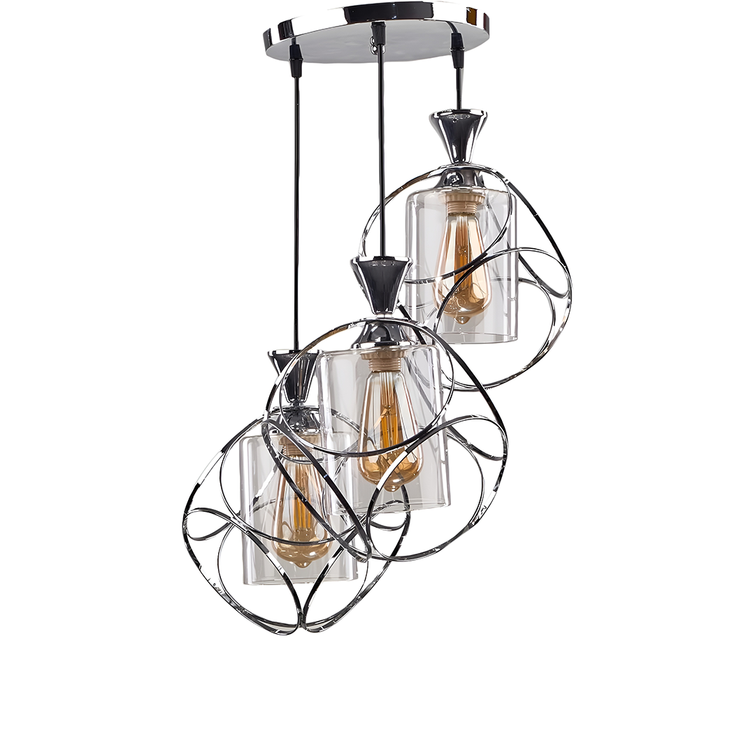 Three Bubbles Modern Ceiling Lamp - Silver
