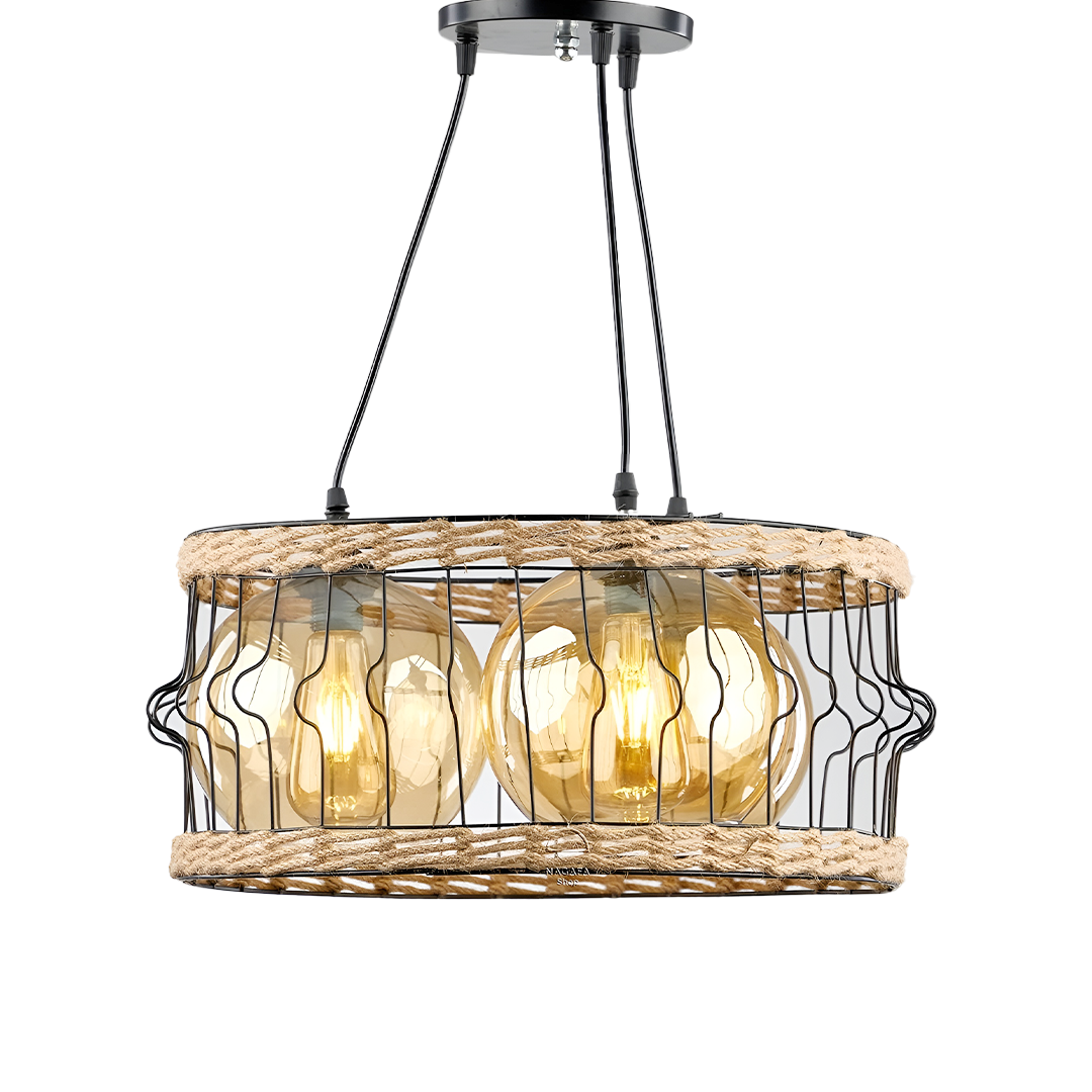 Three bombay rope black pendant r1016
