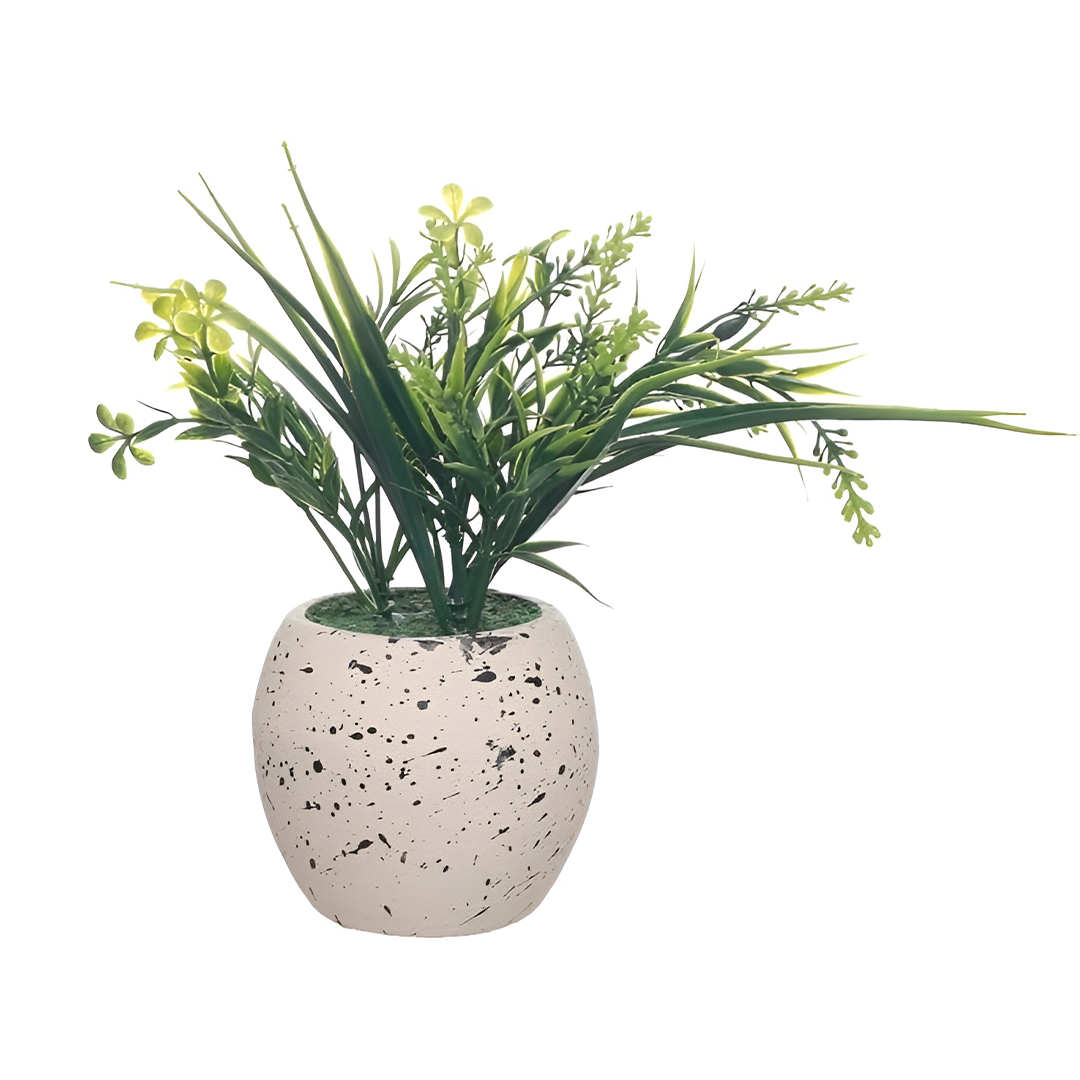Artificial Pottery Vase , Beige and Black