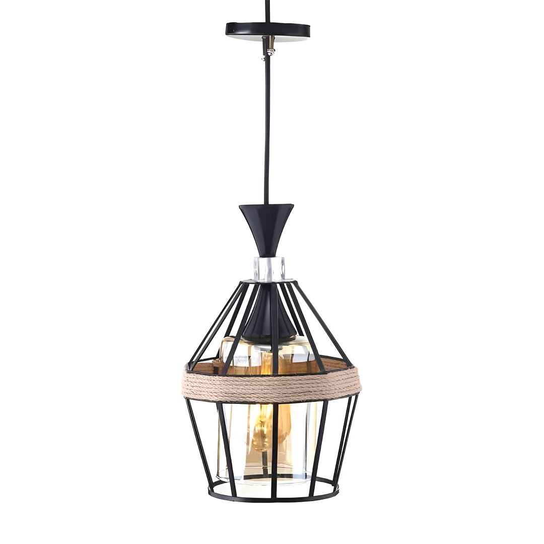 Metal Linen Chandelier, Black