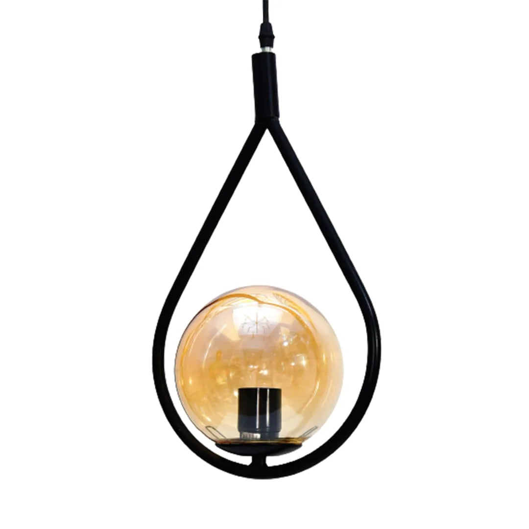 Linen Pendant 1 Light Black - RB1083