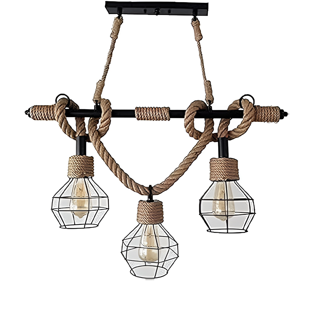 Triple Metal Chandelier (Black)