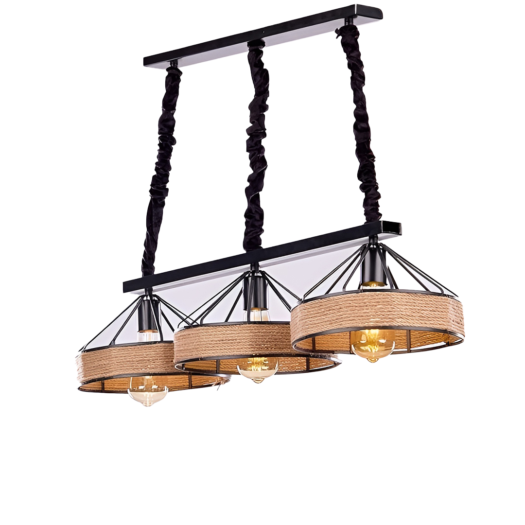 Modern linen hatts 3 lamp pendant chandelier shop - rb1054