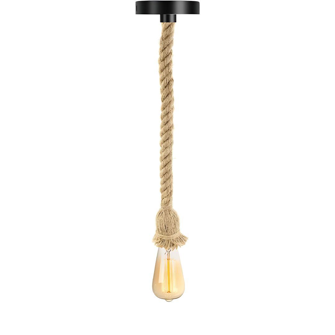 Retro Pendant Ceiling Lamp with Hemp Rope - 100 cm (1-Light)