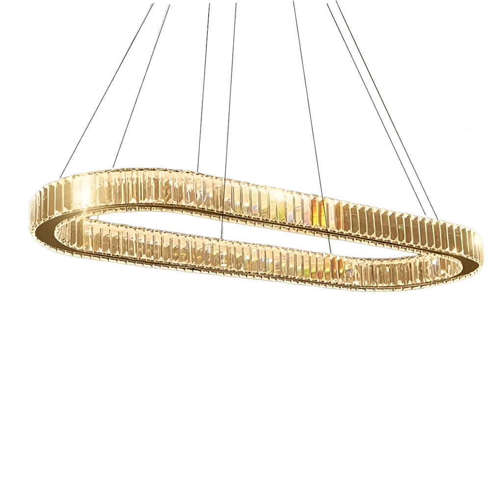 Led crystal oval chandelier 80 cm