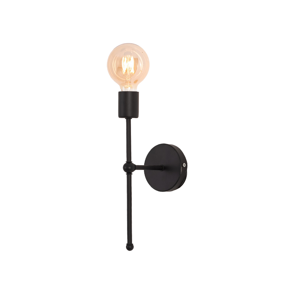 One Light Black LED Wall Lamp