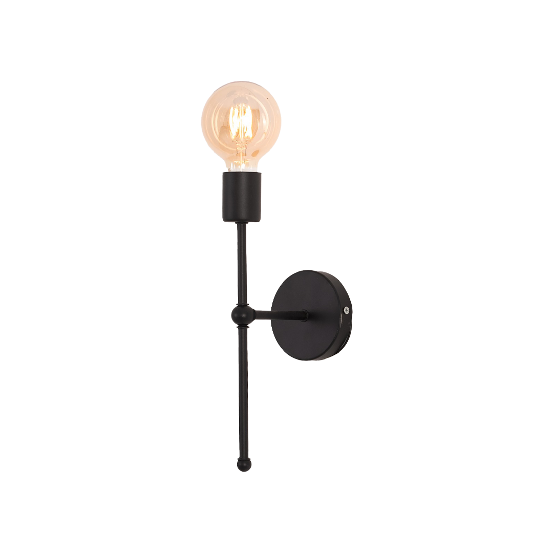 One Light Black LED Wall Lamp