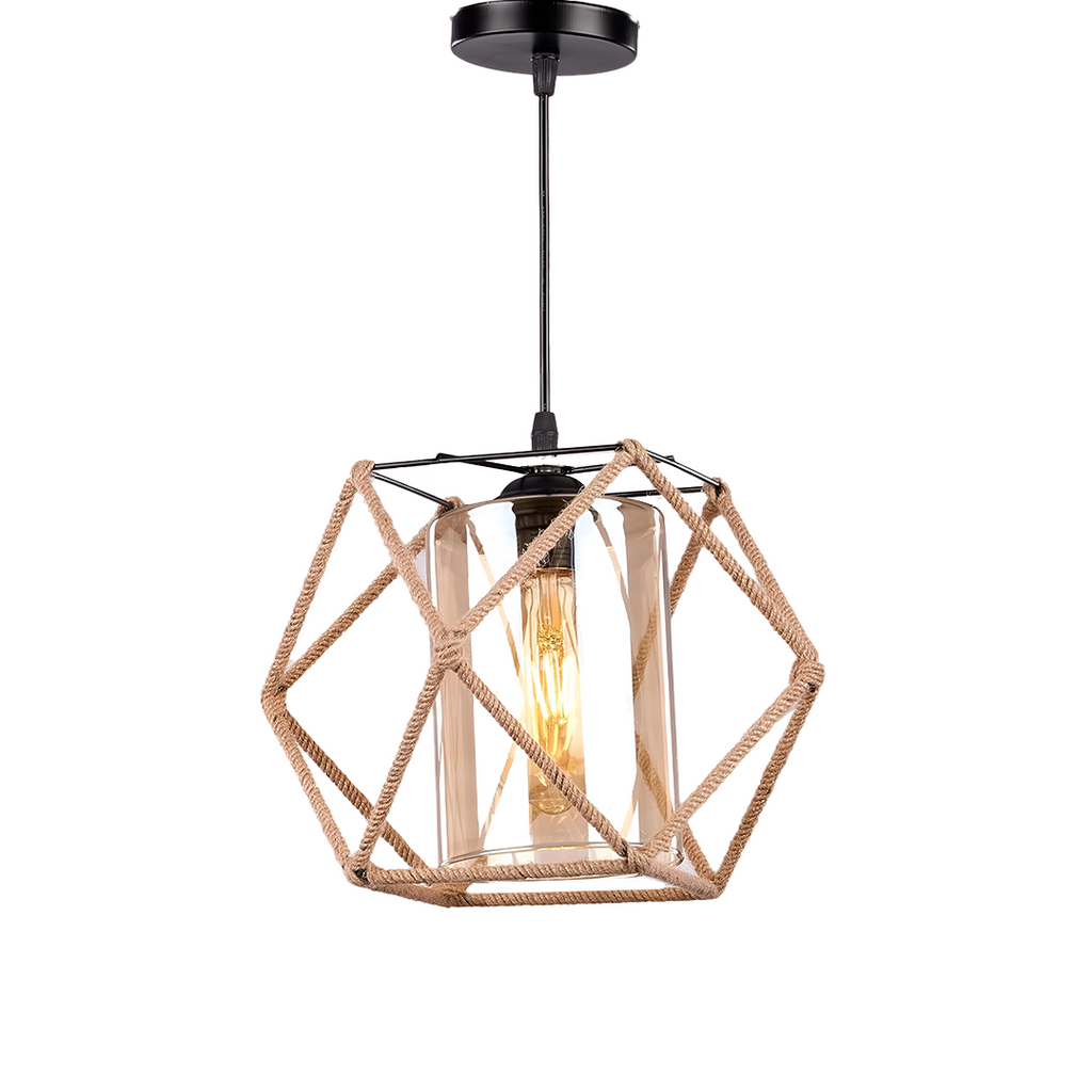 R1034 High Quality Star Rope Ceiling Lamp - Black