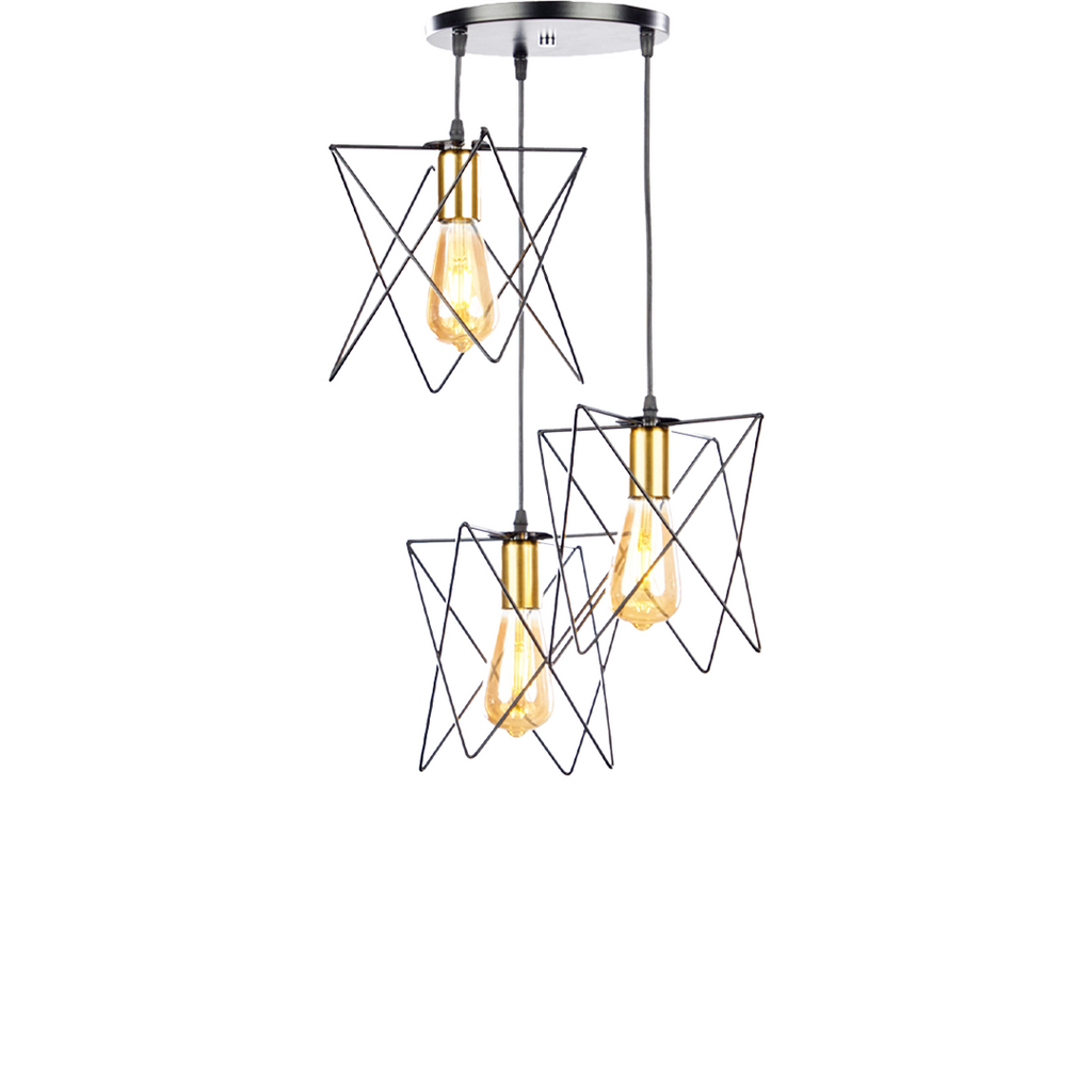 Miss S - 3 Bulb Black Pendant