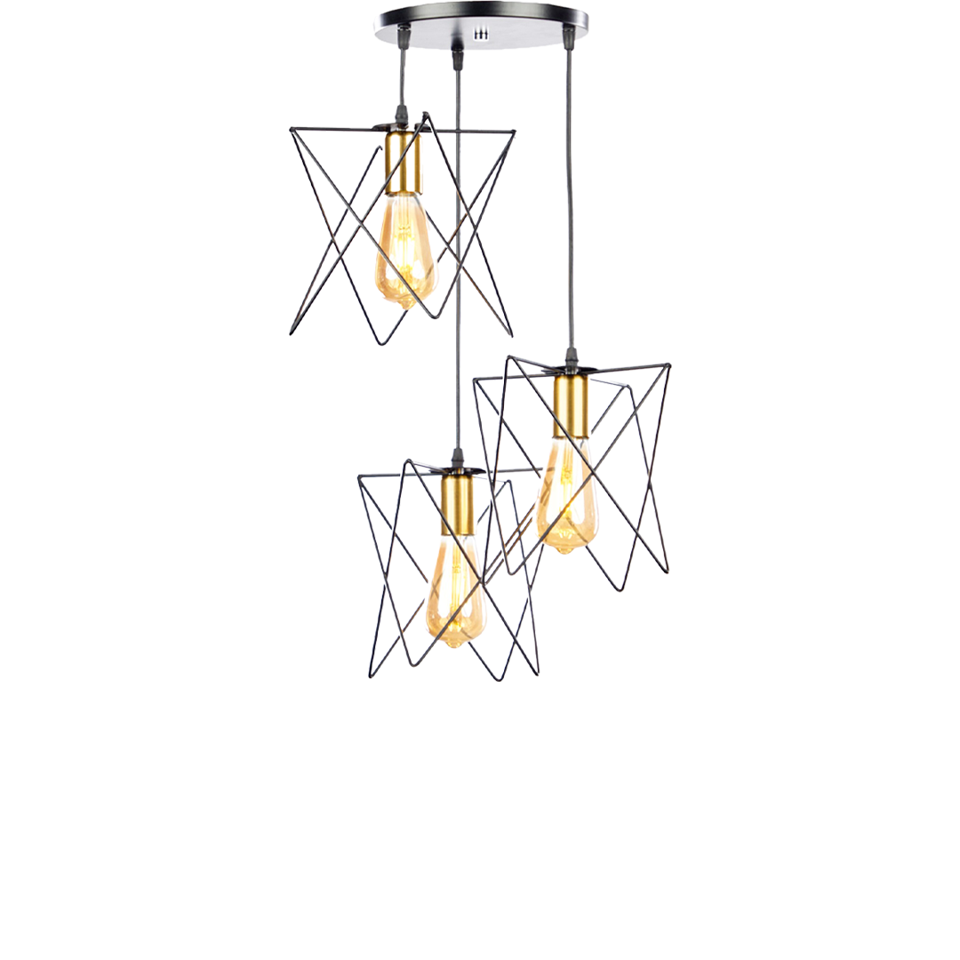 Miss S - 3 Bulb Black Pendant