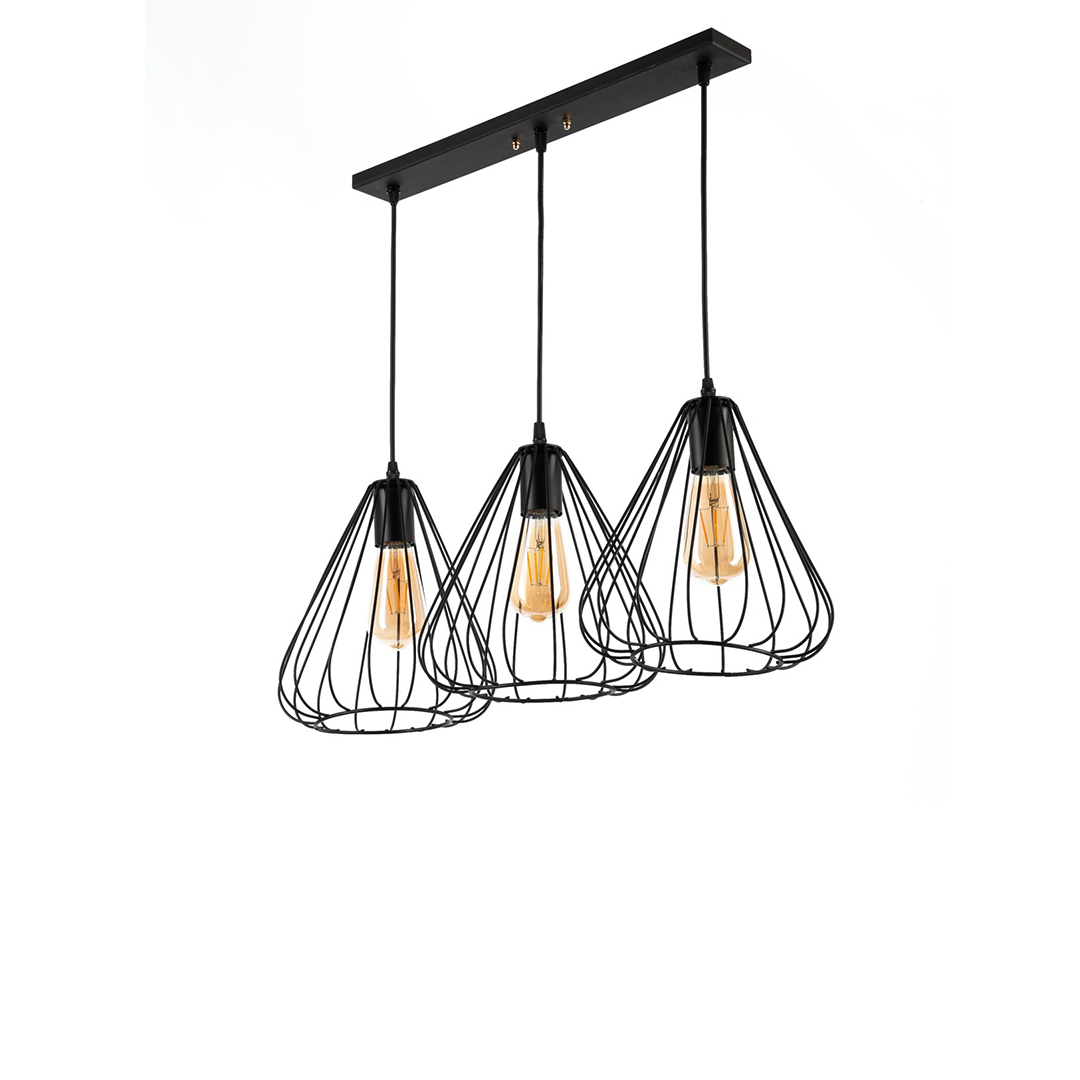 Myara 3-Light Pendant Light Black