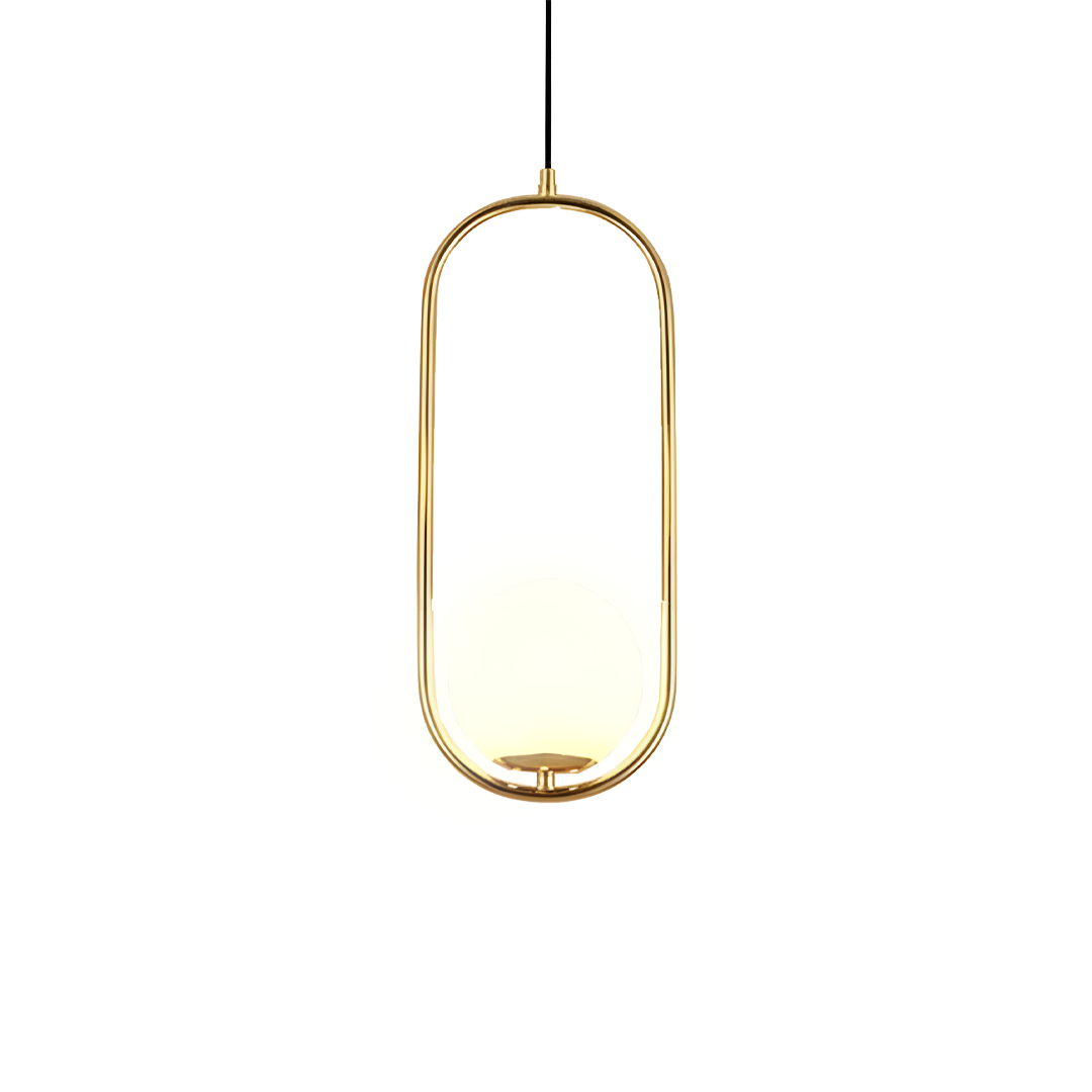 Shiny gold oval pendant