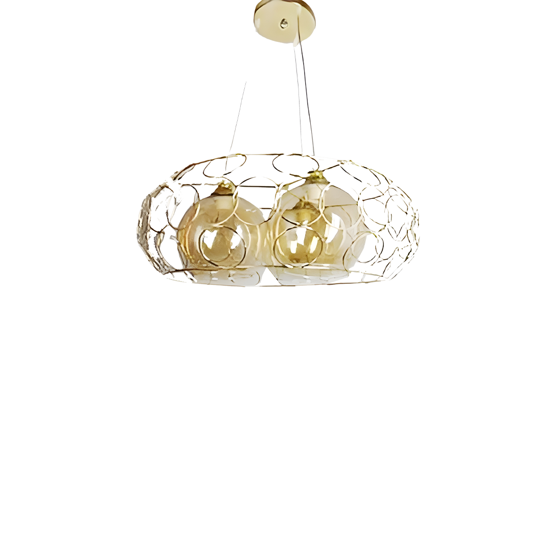 Modern Black Wire Chandelier.