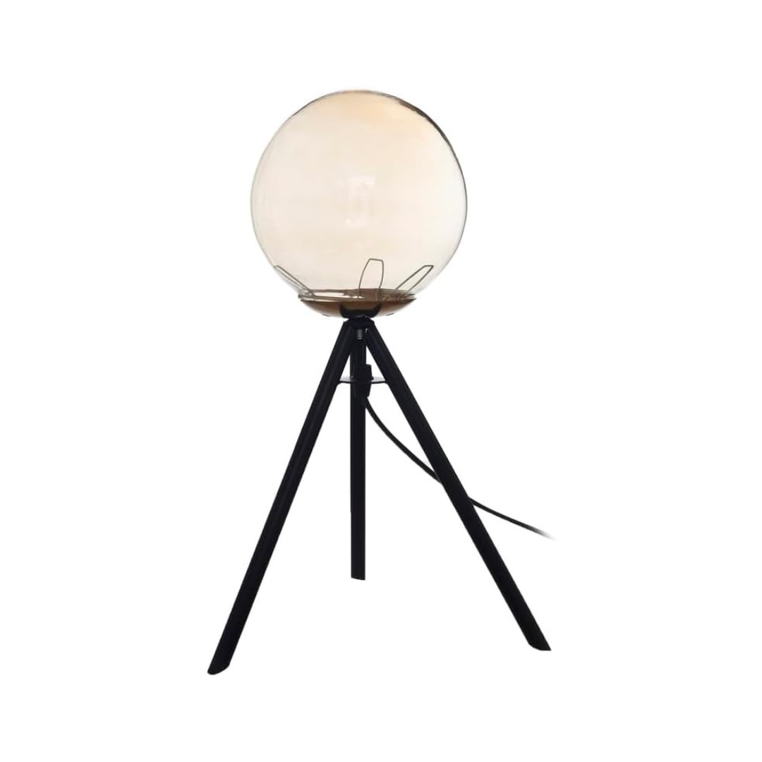 Metal 3 Legs With Honey Glass - Black