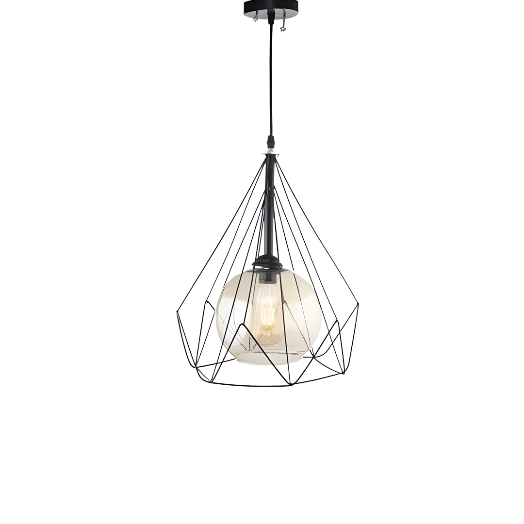Uncle Sam Modern Diamond Shape Metal Chandelier Xl, Black