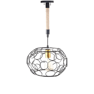 Modern Metal Circular Chandelier, Black