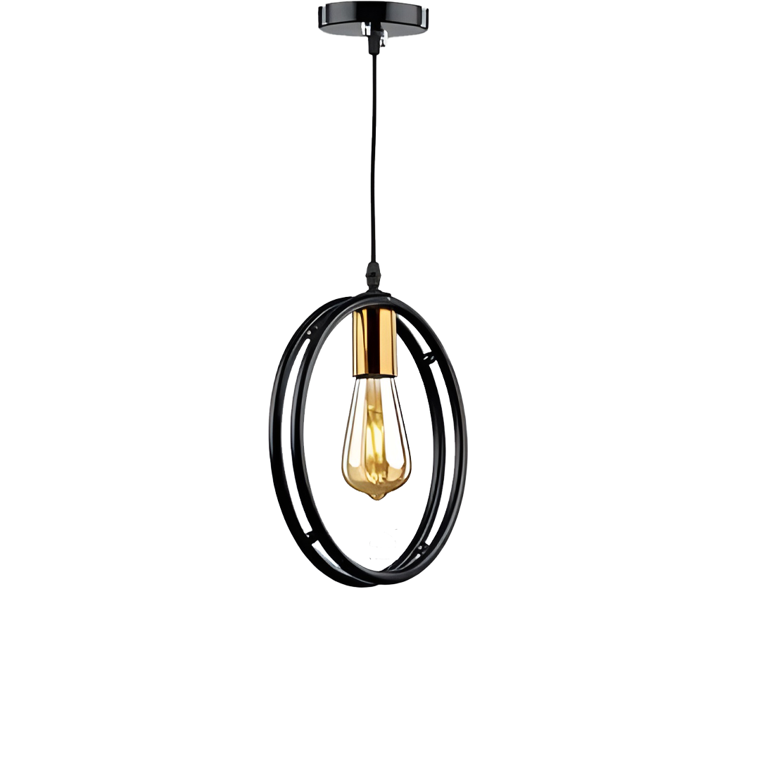 Modern Ring Ceiling Lamp, Black