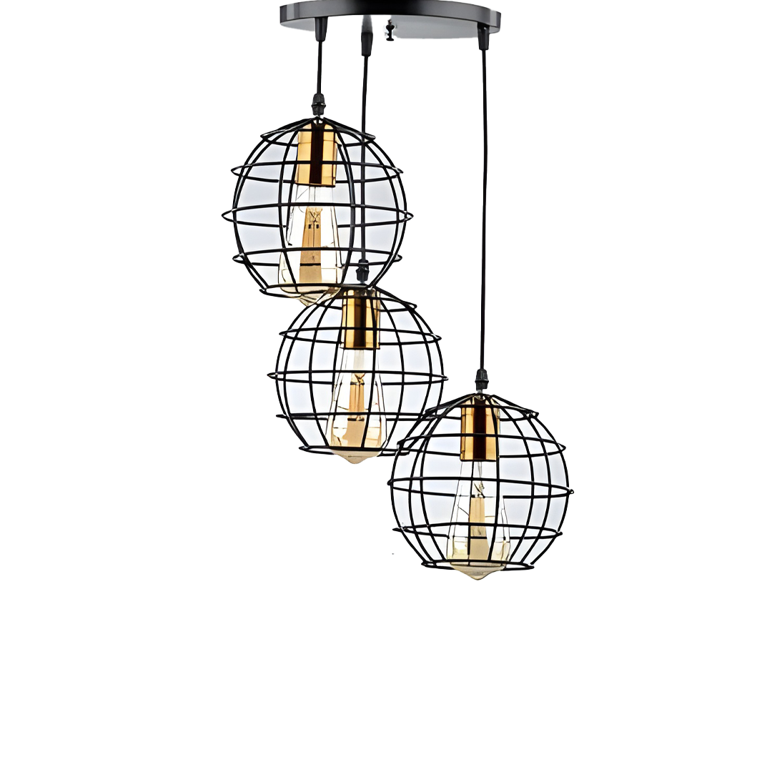 Half Globe Black Pendant Light,