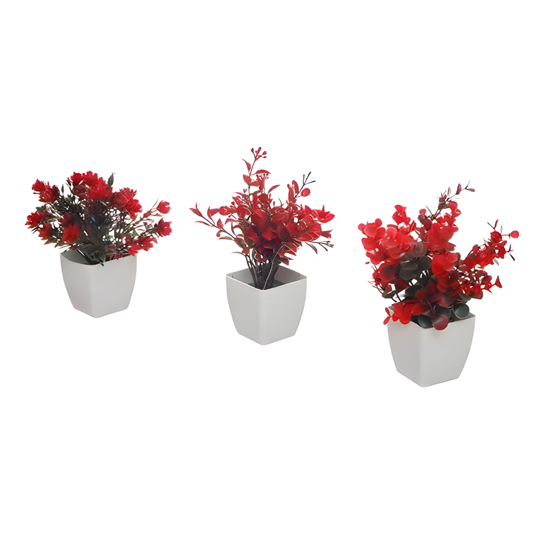 Artificial Planting Set Red and White Planting UnSaLi-14