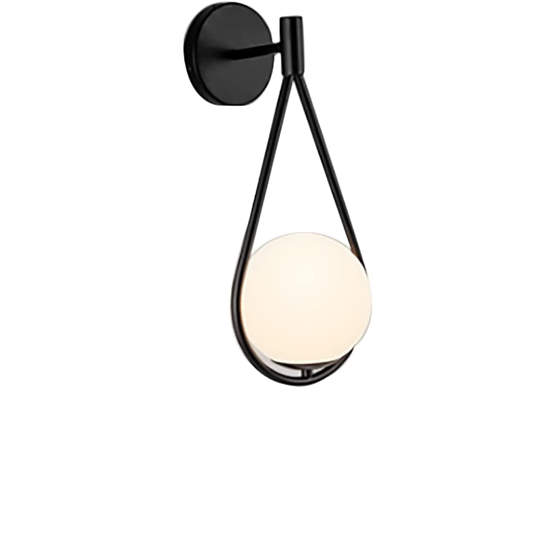 Wall lamp with glass and black color.