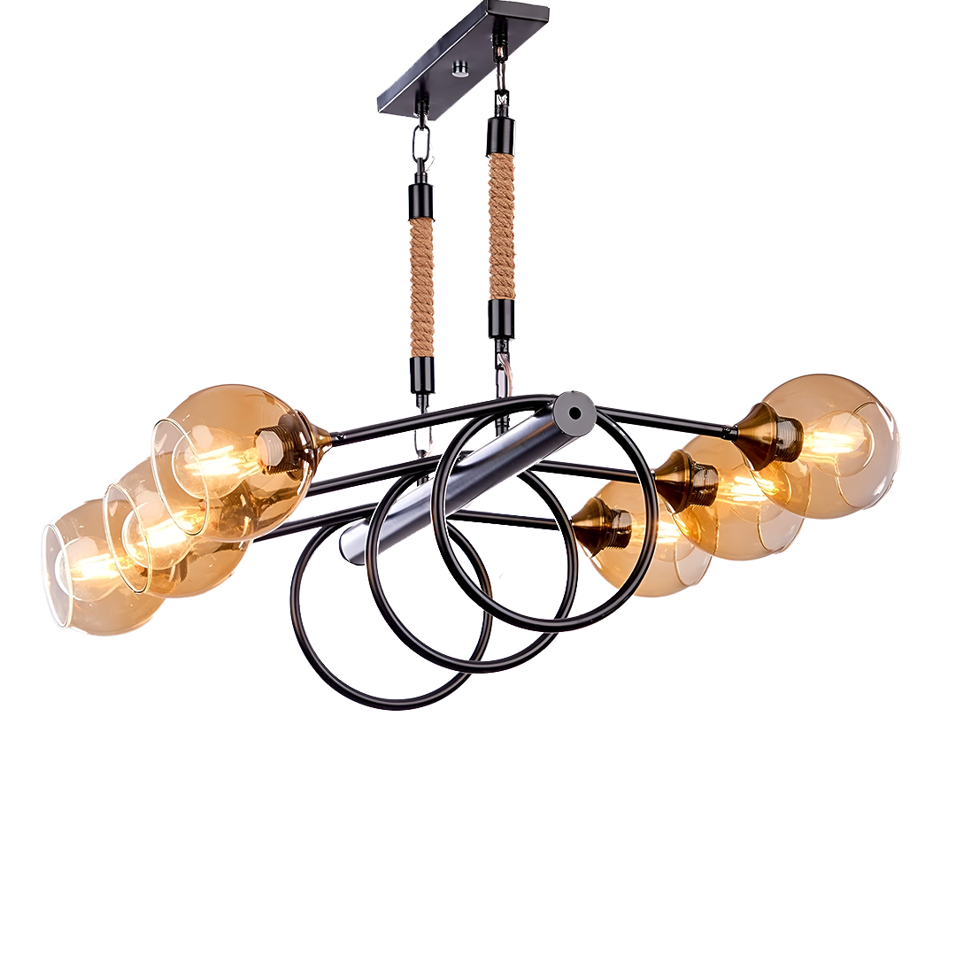 Black 6 Piece Modern Pendant