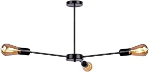 3 lamps high quality modern design ceiling lamp for living room, bedroom, or hall - black