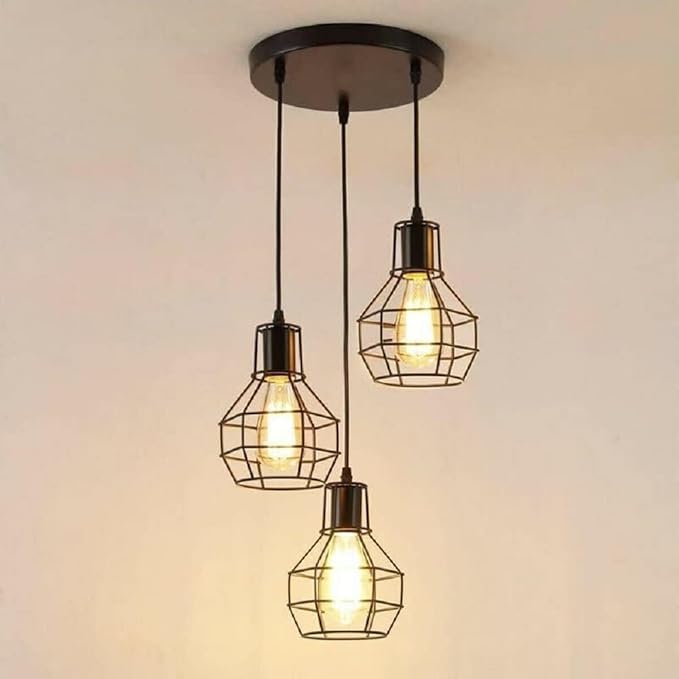 Modern Wire Chandelier - Black