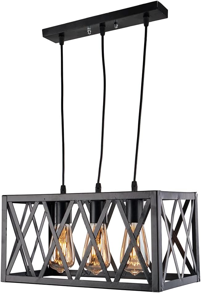 Black Modern Rectangular ceiling lamp k1002