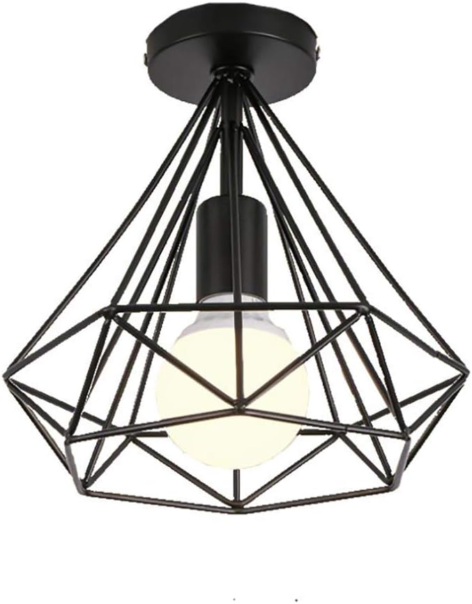 Diamond Cage Ceiling Light – Black
