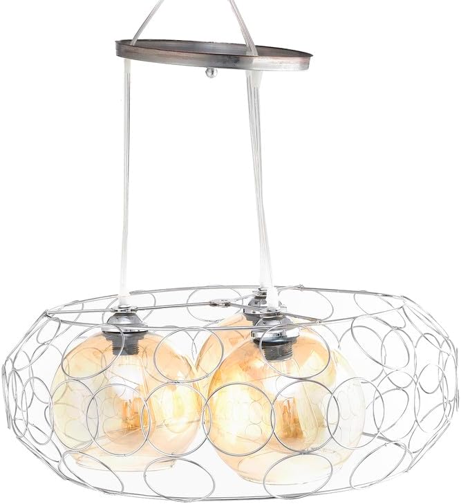 Modern Ceiling Chandelier Circles Shape - 3 lamps - Silver