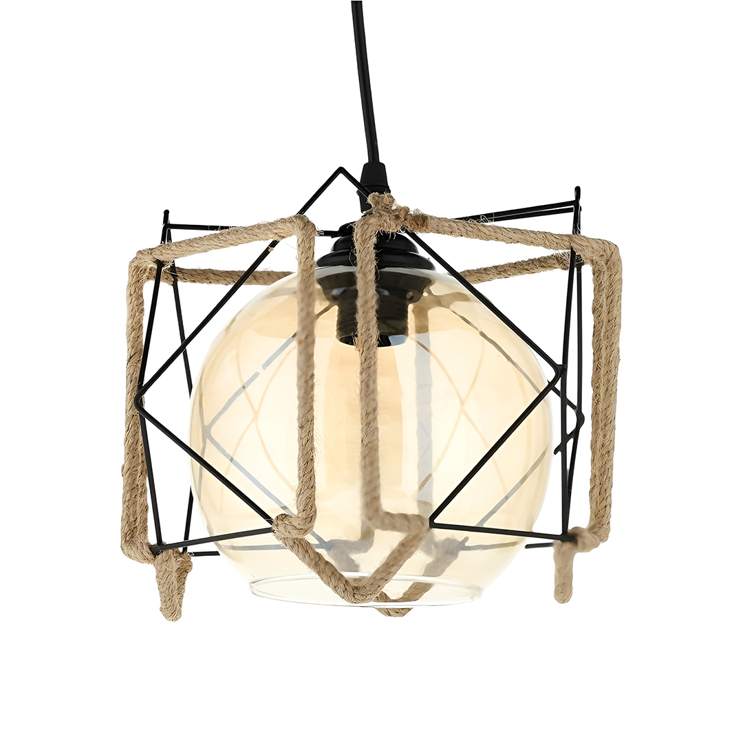 Modern Rope Black Pendant Light