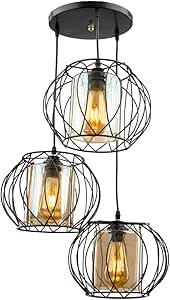 Triple Lashes Shape Modern Ceiling Pendant Chandelier for Living Room, Bedroom, or Hall - Black