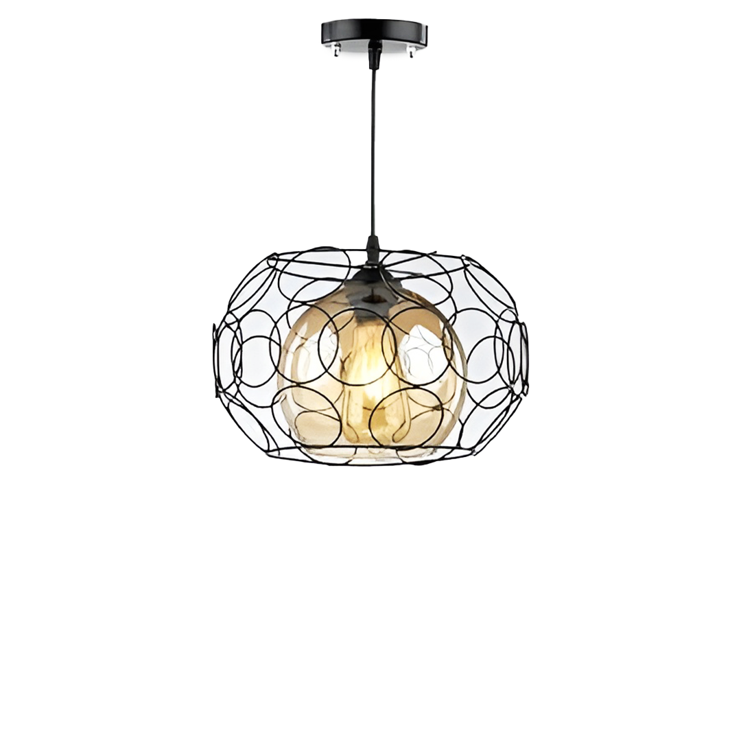 Modern Hanging Ball Ring Black