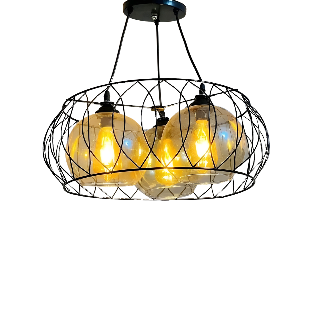 Modern Black Wire Chandelier