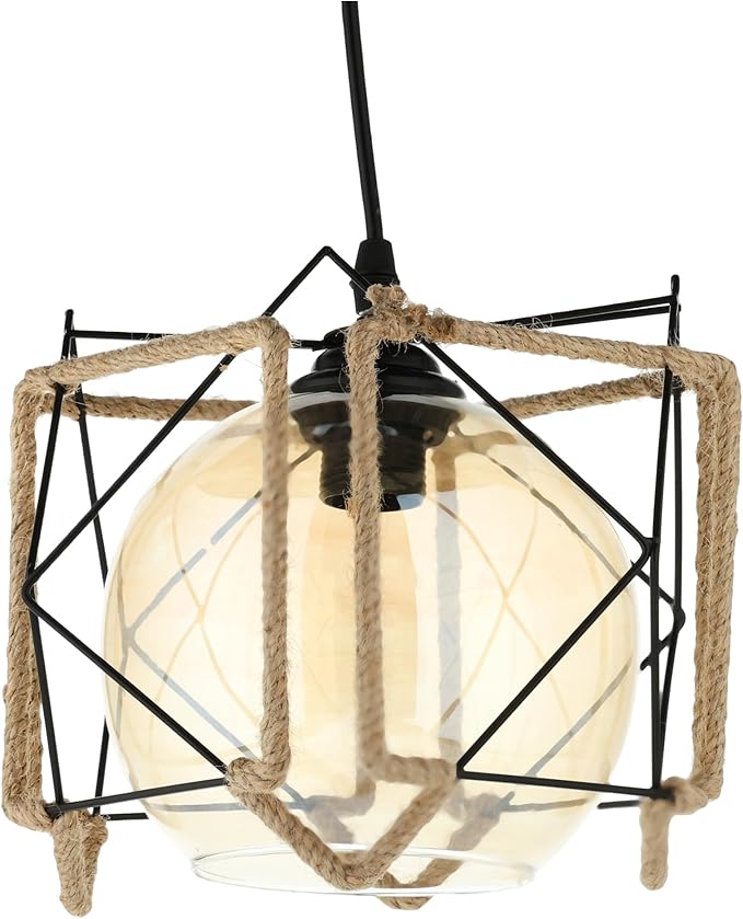 Modern Rope Black Pendant Light