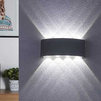 8W LED Wall Light - black with white