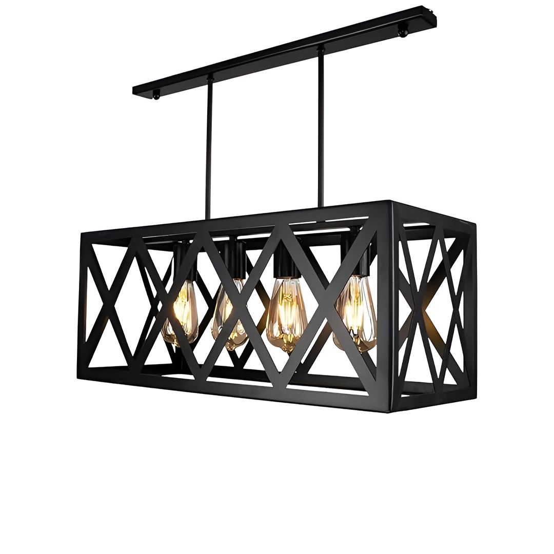 Modern Ceiling Rectangle Chandelier with Xs 4 lamps