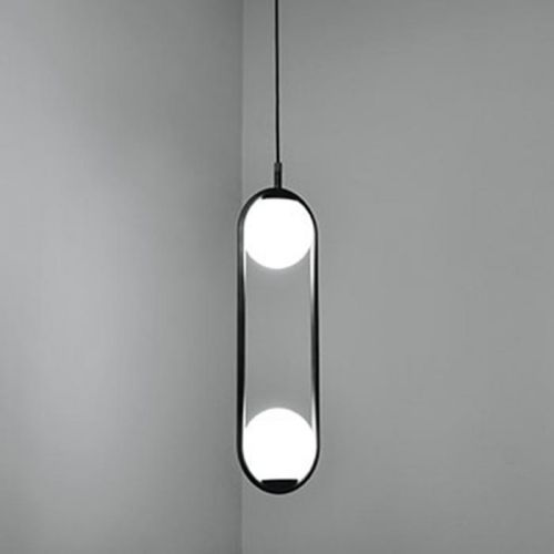 Double black oval pendant