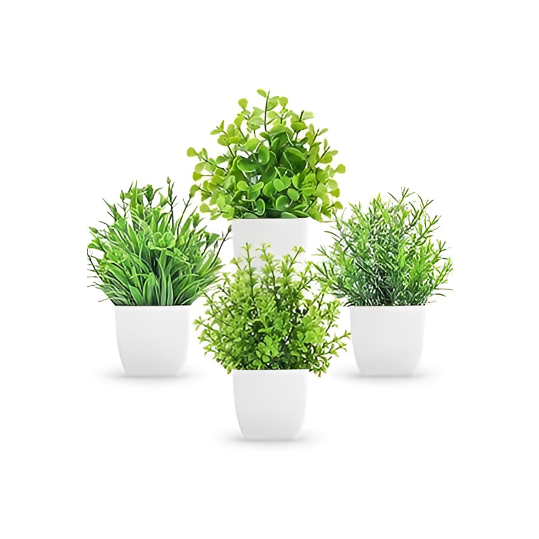 4 Pack Mini Fake Plants Small.