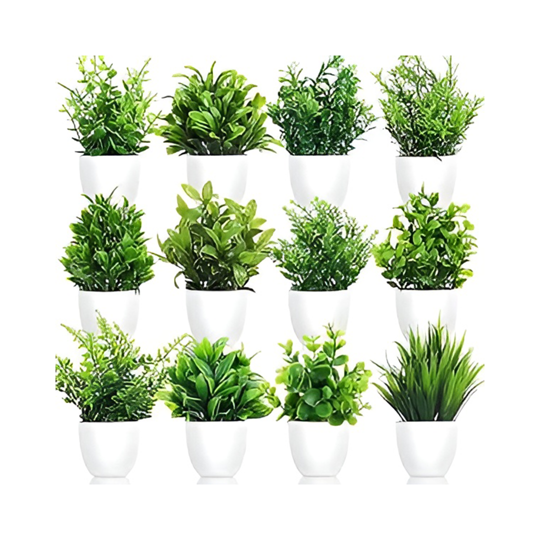 Plastic Artificial Plants Small - 12 Piece