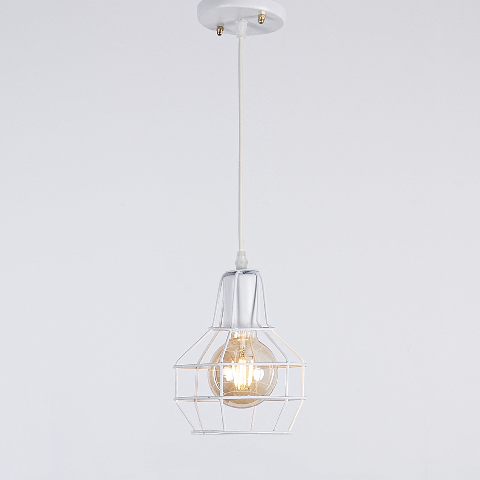 One Light White Pump Pendant