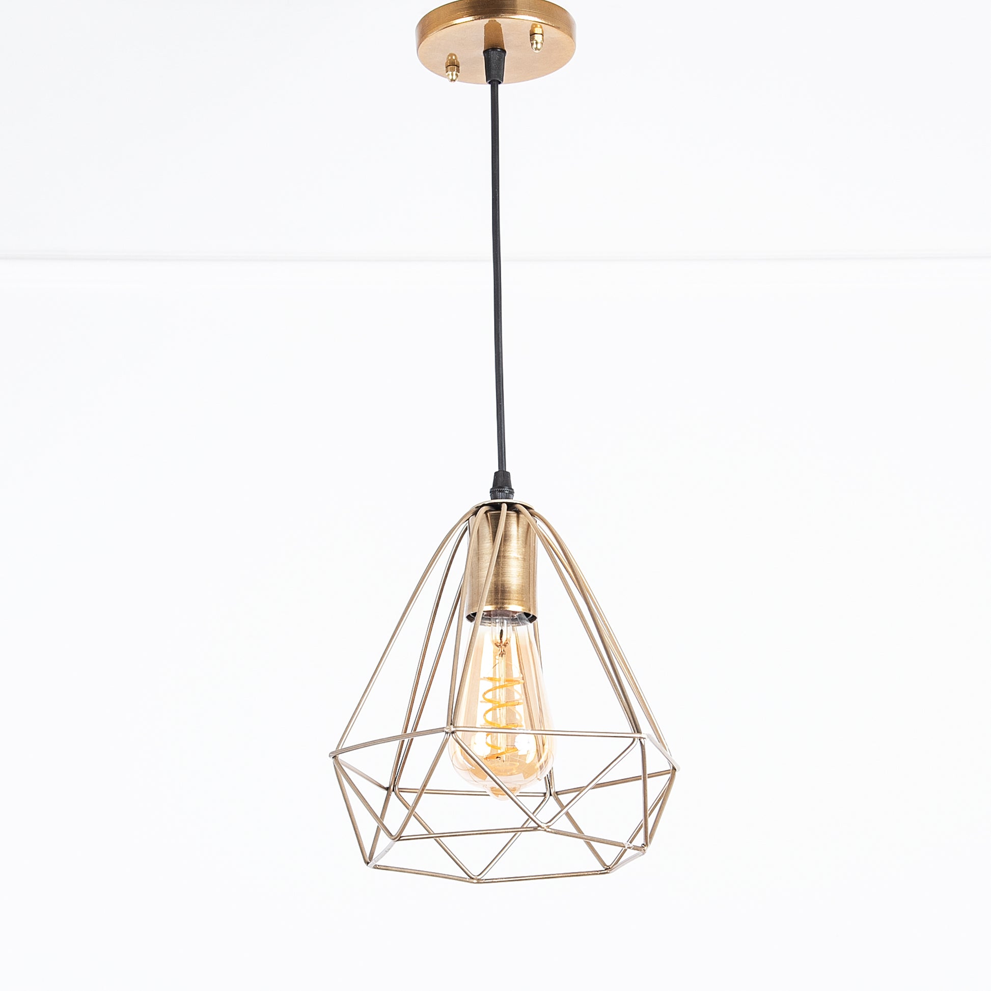 Diamond Fit 1-Light Gold Pendant