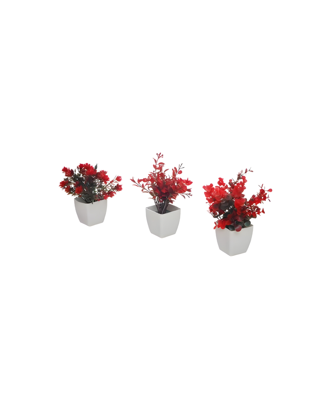 Artificial Planting Set - Red and White Planting