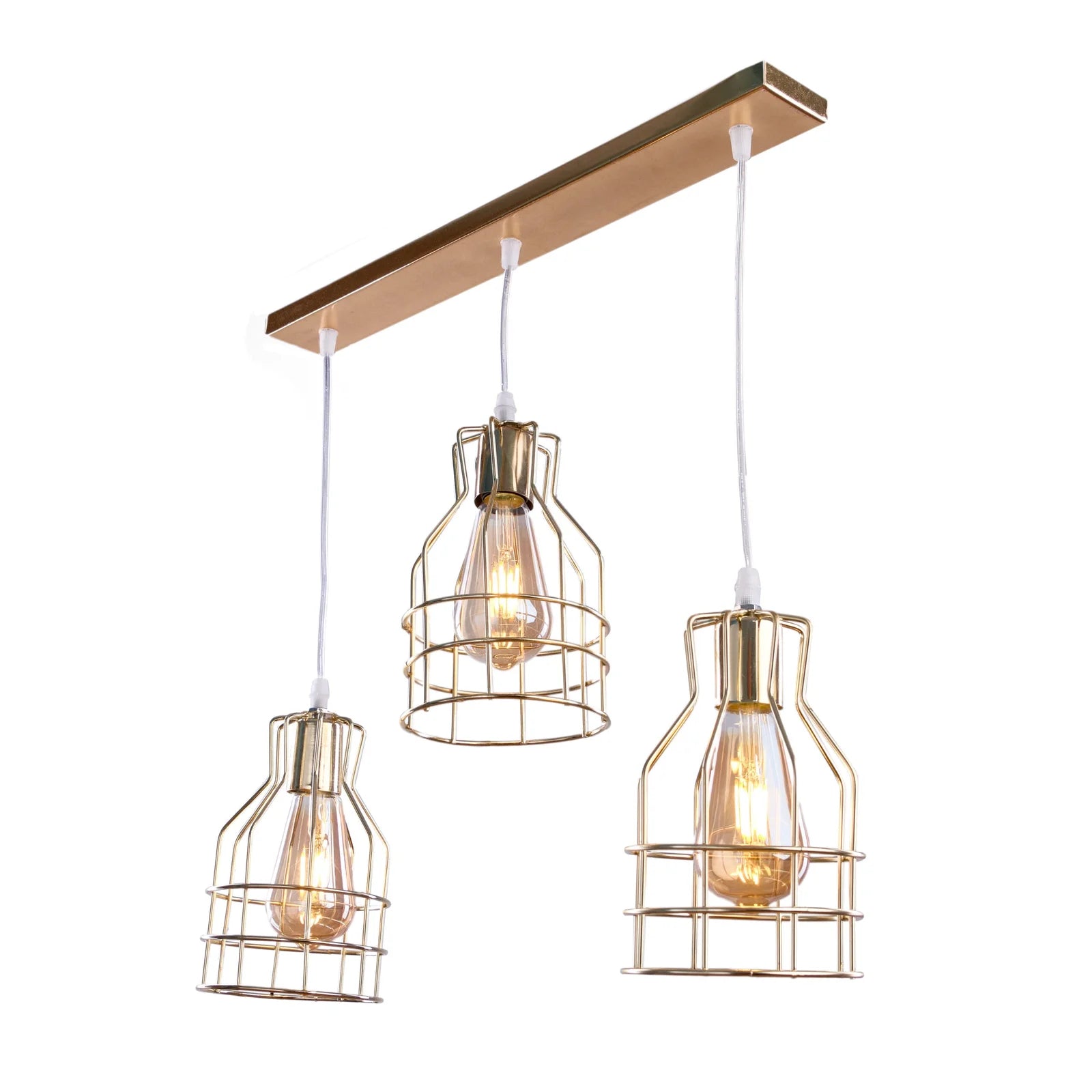 3-Light Glass Pendant, Gold, 3RBR1024