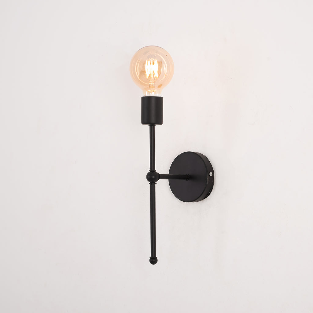 One Light Black LED Wall Lamp
