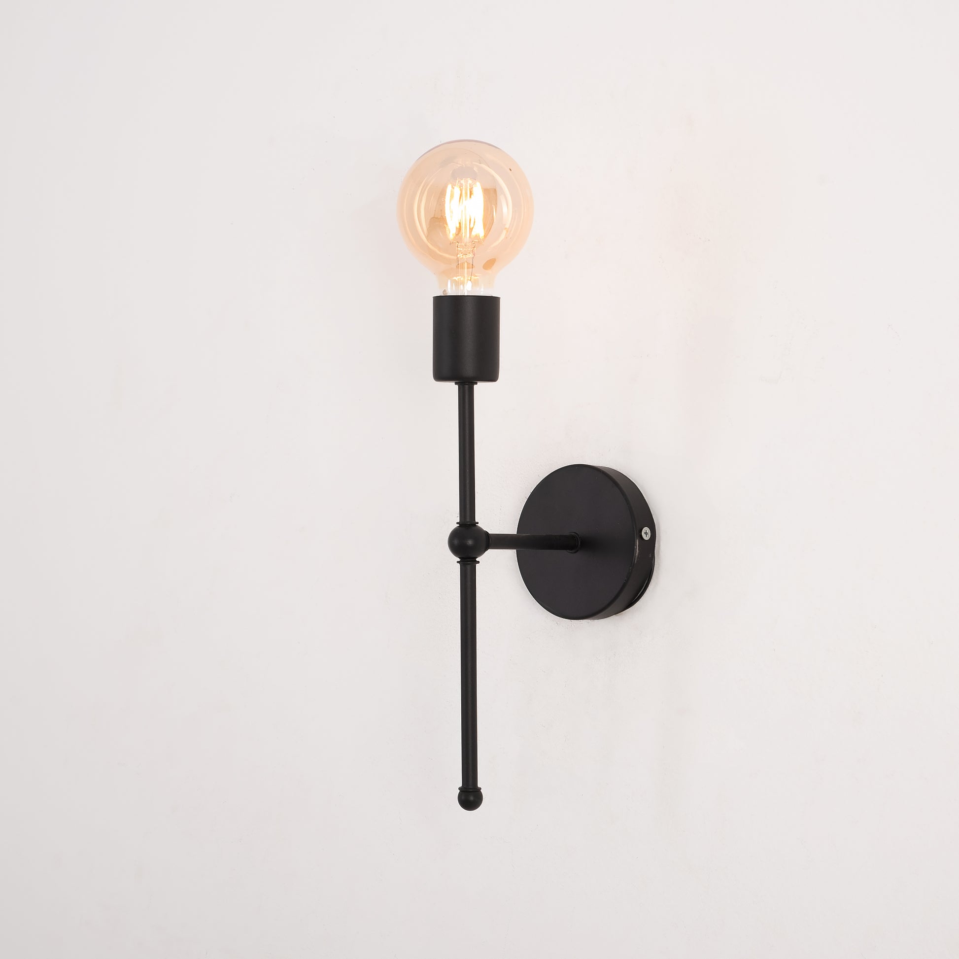 One Light Black LED Wall Lamp