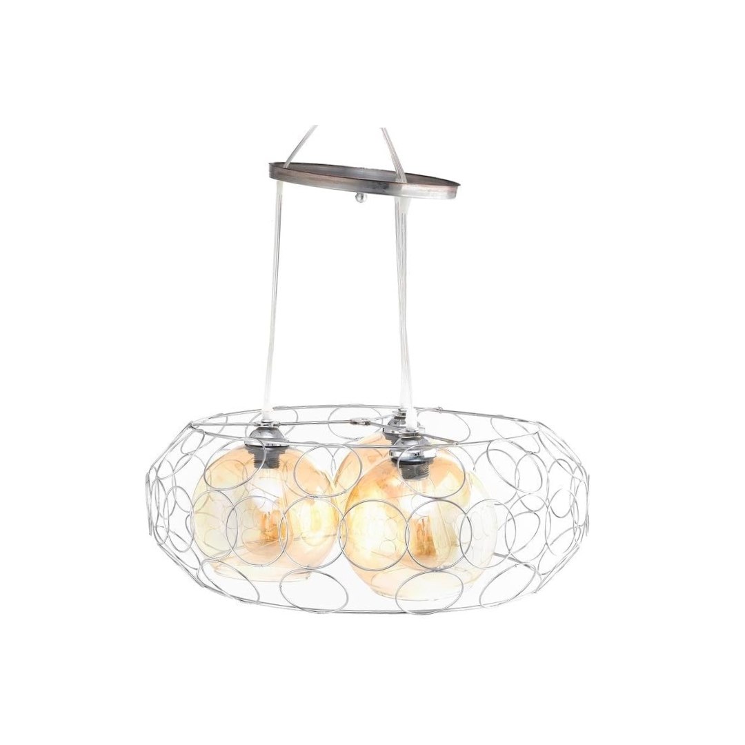 Uncle Sam Modern Metal Ring Chandelier, 3 Lights, Silver