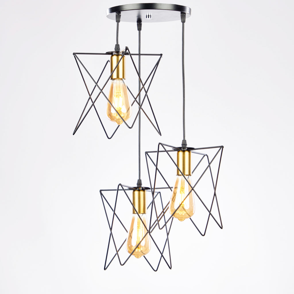 Miss S - 3 Bulb Black Pendant