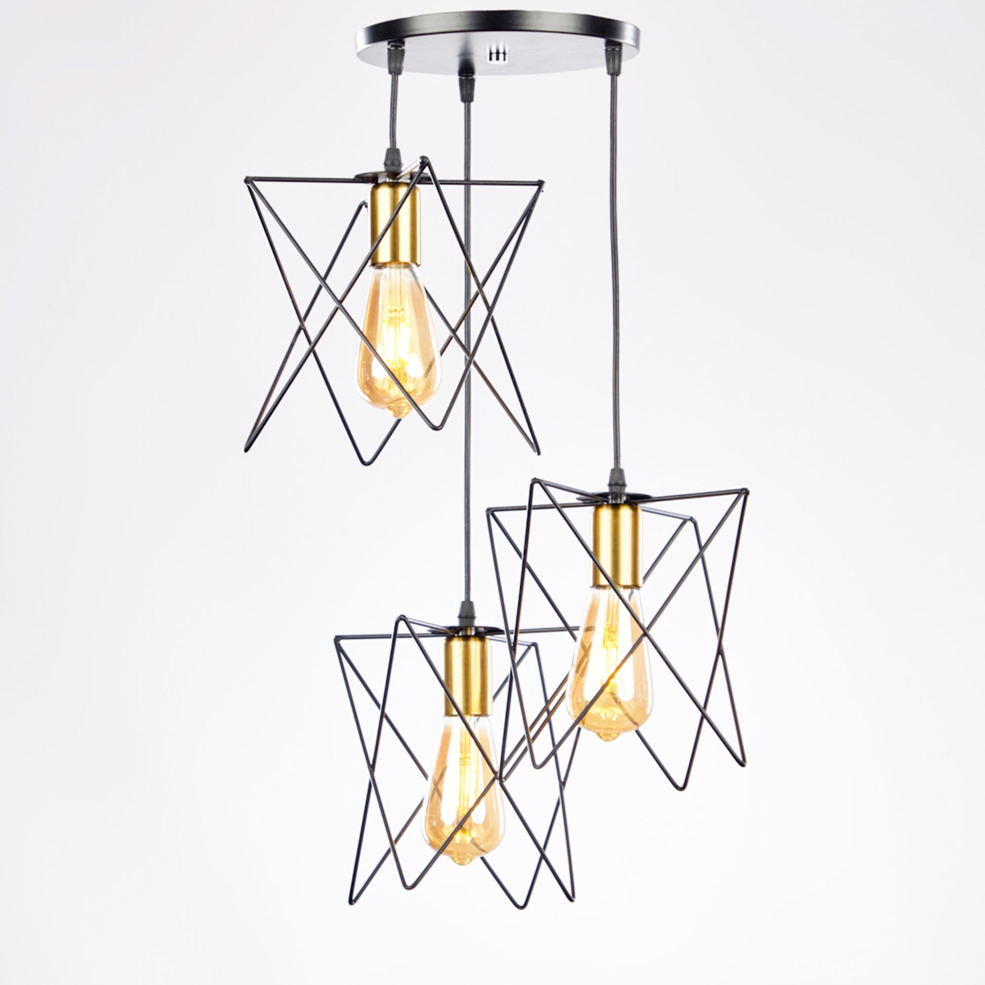 Miss S - 3 Bulb Black Pendant